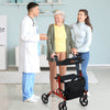 Folding Aluminum Rollator Walker with 8 inch Wheels and Seat-Red - Gallery View 1 of 10