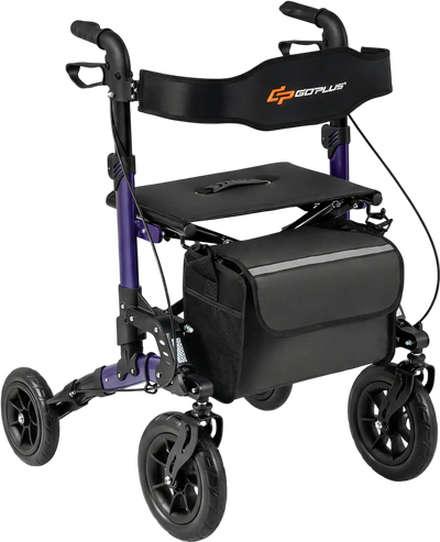 Costway Rollator Walker for Seniors Folding Rolling Walker with Seat 32921224 New
