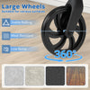 Large 8-inch wheels of the purple rollator walker ensure stable, low-noise rolling on various surfaces for easy.