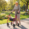 Rollator Walker with Seat and Height Adjustable Handles-Red - Gallery View 1 of 10
