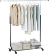 Rolling Clothes Rack Extendable Garment Stand for Hanging Clothes