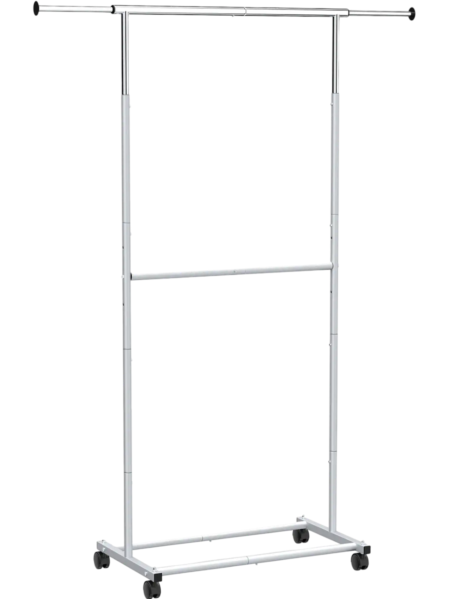 Costway Rolling Clothes Rack Double-Rod Extendable Garment Stand 22752016 New