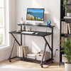 Rolling Computer Desk with Charging Station and Monitor Shelf Storage for Home Office-Black - Gallery View 1 of 10
