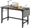 Rolling Computer Desk with Headphone Hooks and Lockable Wheels for Home Office - Gallery View 1 of 9