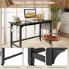 Rolling Computer Desk with Headphone Hooks and Lockable Wheels for Home Office - Gallery View 6 of 9