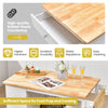 Kitchen island trolley cart with rubber wood countertop, adjustable shelves, and storage drawer for versatile kitchen.