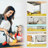 Kitchen island trolley cart with white finish, adjustable shelves, and metal slide rails for easy storage and access.