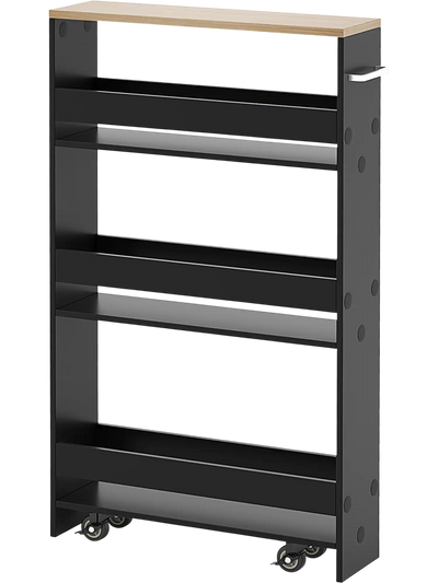 Costway Narrow Mobile Serving Cart Open Shelves Kitchen Bathroom Living Room 94318062 New