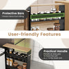 Rolling kitchen slim storage cart with protective bars and practical handle, ideal for organizing spices and small.