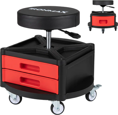 Costway Rolling Mechanic Stool Cushioned Seat Dual Tool Trays 330 lbs 39492144 New
