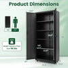 Rolling metal storage cabinet with adjustable shelves, lockable design, and 4 wheels for easy mobility and secure storage.
