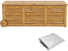 Rolling Patio Wooden Deck Box with 2 Wheels and Side Handle for Outdoor