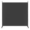 Dark gray 6 feet single panel rolling room divider with sturdy metal construction and smooth wheels for easy mobility.