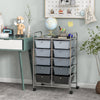 10-Drawer Rolling Storage Cart-Gray - Gallery View 1 of 10
