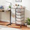 Rolling Storage Cart 15-Drawer Trolley with Chrome Plated Metal Frame-Transparent - Gallery View 1 of 10