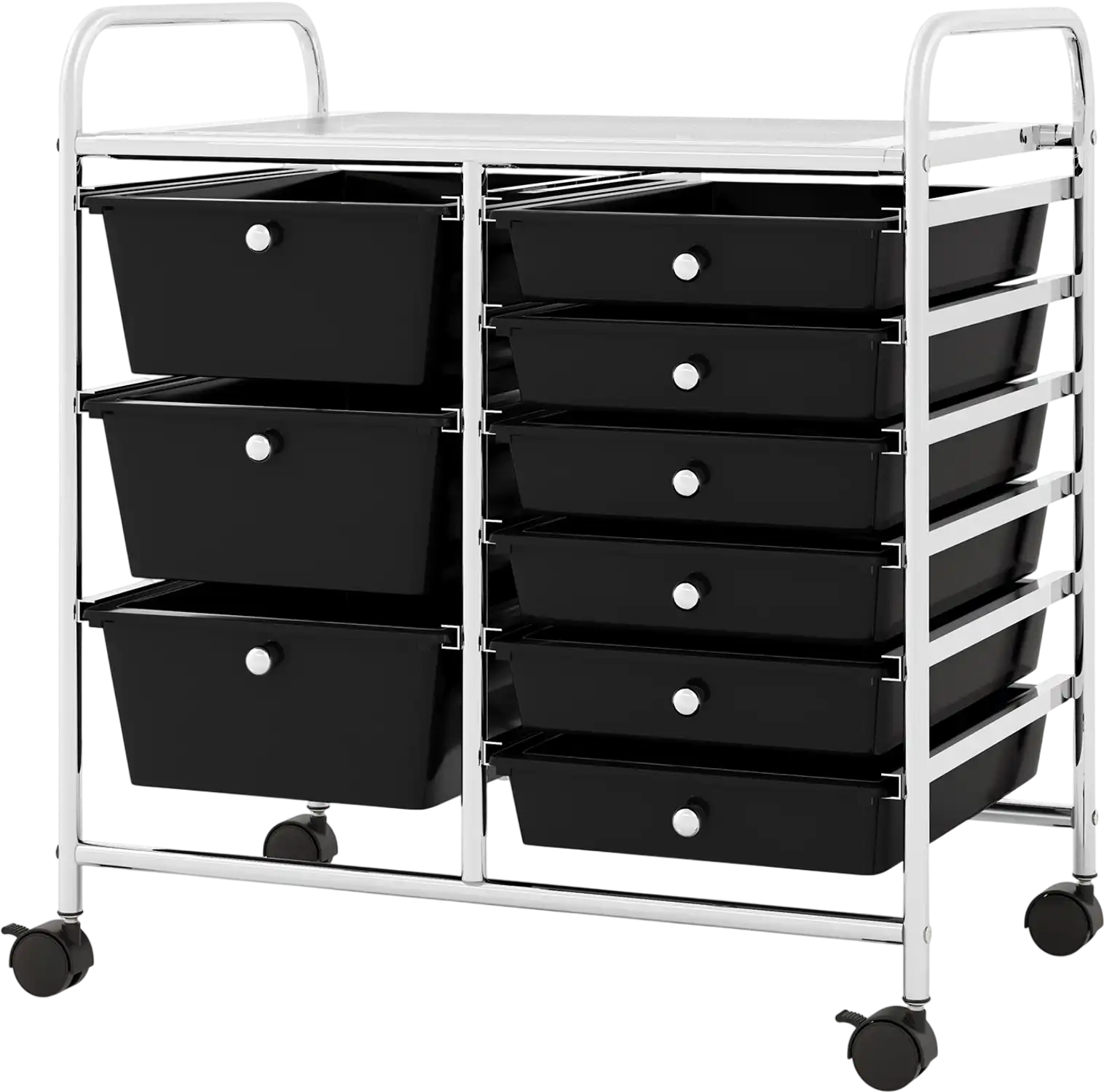 Costway 9-Drawer Rolling Storage Cart Colorful Drawers Metal Frame 321798456 New