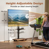 Height-adjustable mobile TV cart for 32-75 inch TVs, featuring lockable wheels and two storage shelves for convenience.