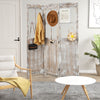 Folding privacy screen in retro design with mesh windows, made of paulownia wood, ideal for room division and decor.