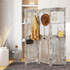 Folding privacy screen in retro design, made of paulownia wood, ideal for room division and enhancing indoor aesthetics.