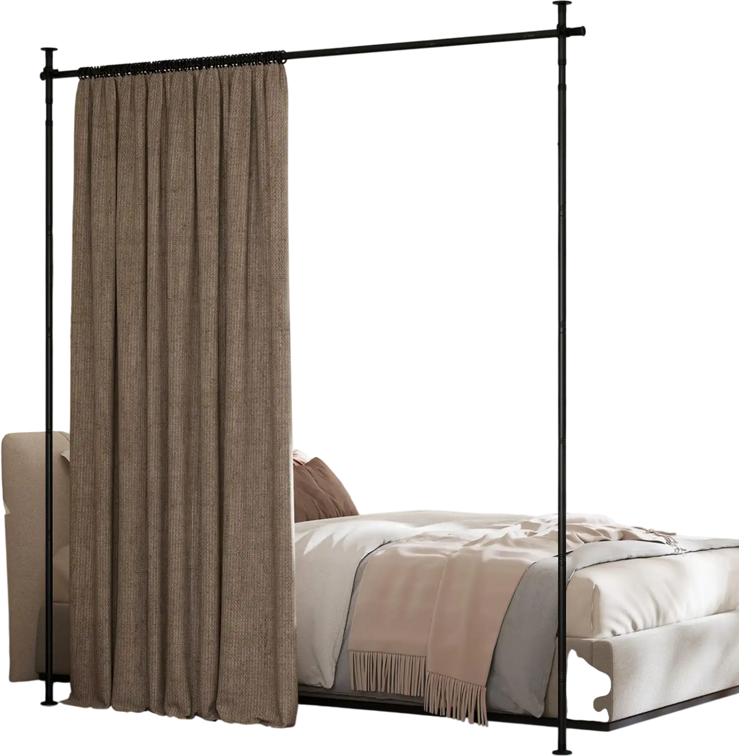 Costway Adjustable Floor-to-Ceiling Room Divider Curtain Rod 91182357 New