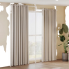 Adjustable floor-to-ceiling tension rod in white, suitable for various curtain types, ideal for apartments and studios.