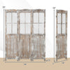 Folding privacy screen in coffee color, featuring a retro design with mesh windows, ideal for room division or.