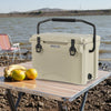 25 QT Hard Cooler with Aluminum Handle and Integrated Cup Holders-Tan - Gallery View 1 of 10