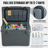 25 QT gray hard cooler with aluminum handle, integrated cup holders, and ice storage for 5-7 days, ideal for outdoor.