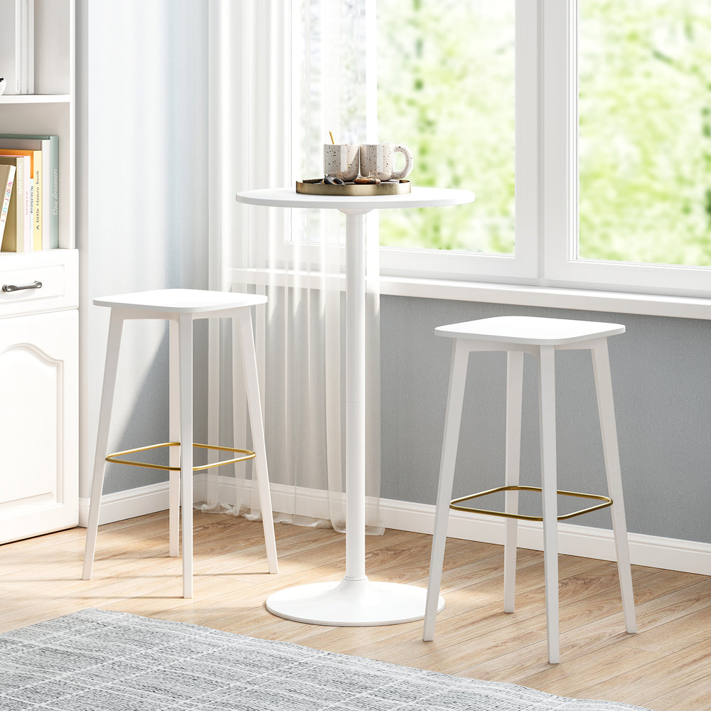 Round bistro table with detachable pole, 40" height, and spacious 24" tabletop, perfect for coffee or cocktails.