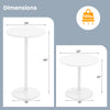 Round Bistro Table dimensions showing 40" bar height and 22" coffee table height with a 24" tabletop for versatile use.