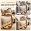 C-shaped side table in teak wood with thickened top, showcasing warm, cold, and natural color variations for versatile.