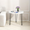 Round Coffee Table with Thickened Tabletop and Metal Tripod Legs-White - Gallery View 1 of 10