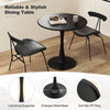 31.5-inch round black dining table with anti-slip PP ring and enlarged metal base, perfect for dining rooms or cafes.