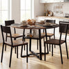 Round Dining Table for 4-6 with Storage Shelf and Metal Legs-Rustic Brown - Gallery View 1 of 11