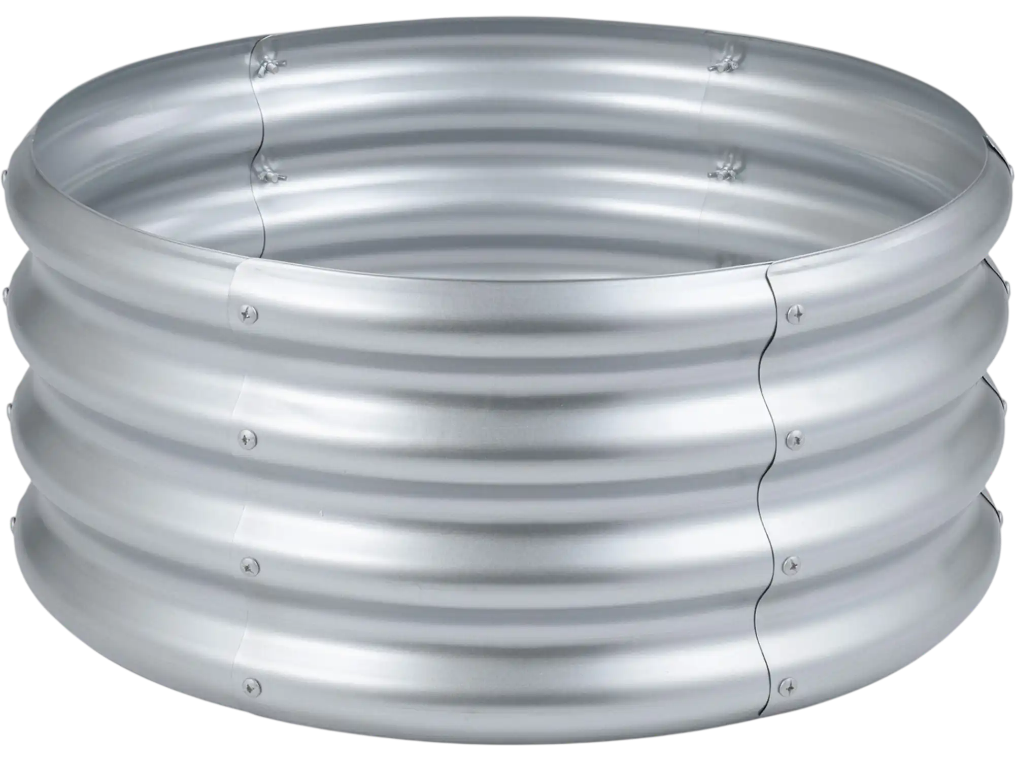 Costway Round Galvanized Raised Garden Bed Open Base 67142064 New