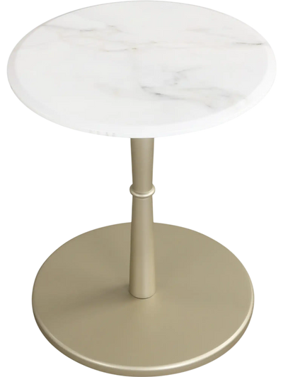 Costway Round Marble Side Table Wooden Base Small Spaces 90804393 New