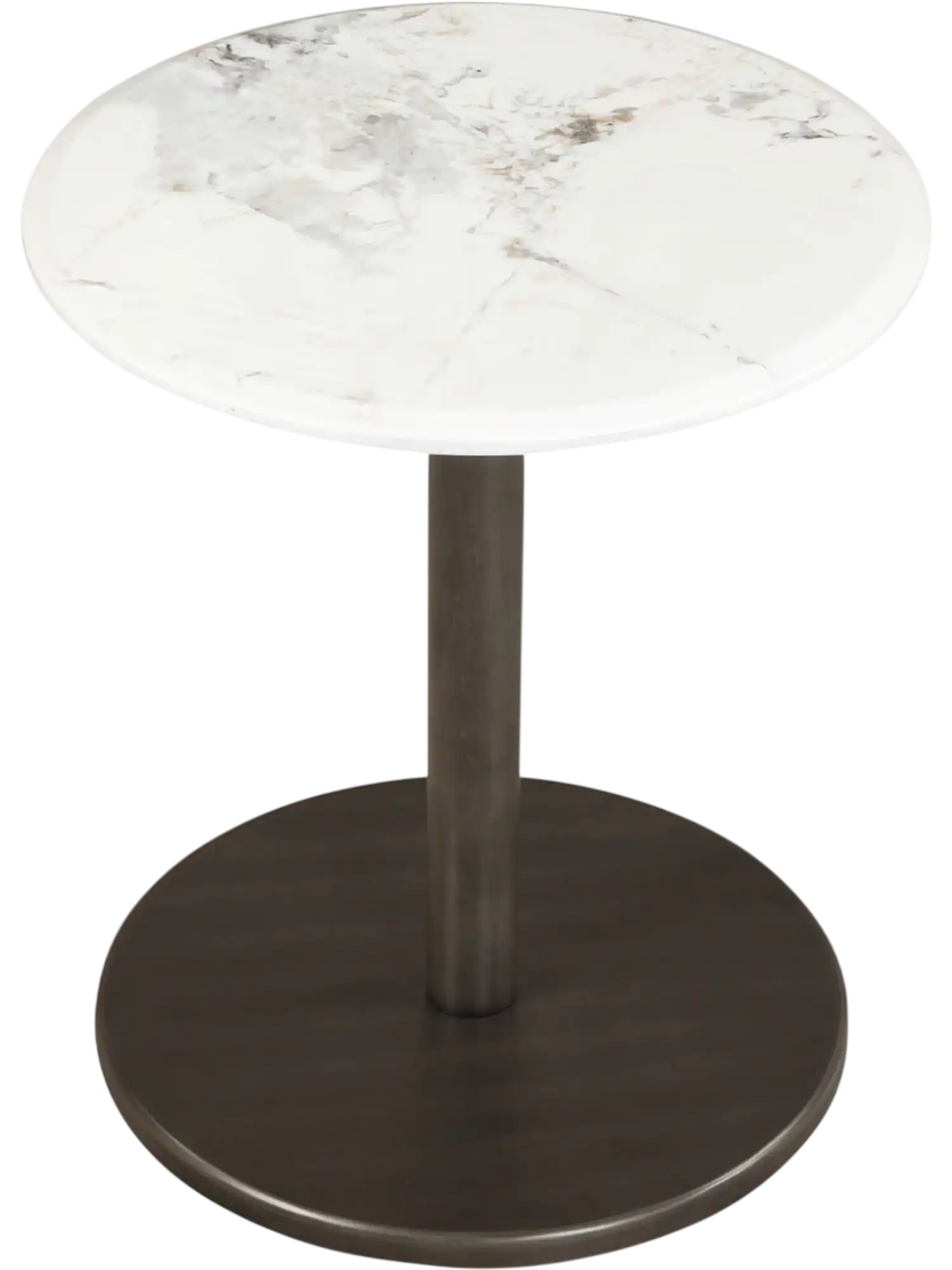 Costway Round Marble Side Table Pedestal End Table Stone Finish Wooden 26557121 New