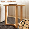 Round nesting coffee table set with stable tripod frame, crafted from high-quality rubber wood, ideal for living room.