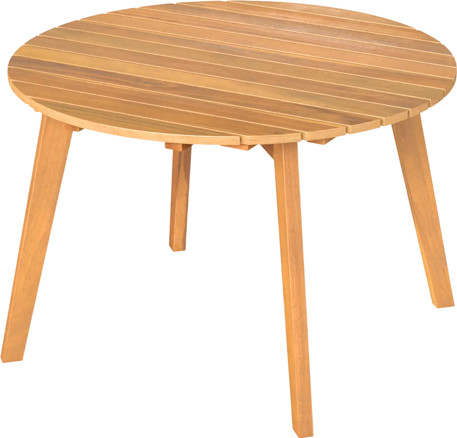Costway Round Outdoor Acacia Wood Side Table Slatted Tabletop 43397428 New