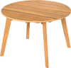 Round Outdoor Acacia Wood Side Table with Slatted Tabletop