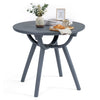 Round patio storage side table in gray with a 20" tabletop, ideal for poolside or balcony use, crafted from durable PP.