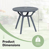 Round patio storage side table with a 20" tabletop, made from PP and ABS, ideal for poolside and balcony use.
