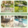 Round patio storage side table in gray, perfect for poolside or garden use, featuring a spacious 20" tabletop for.