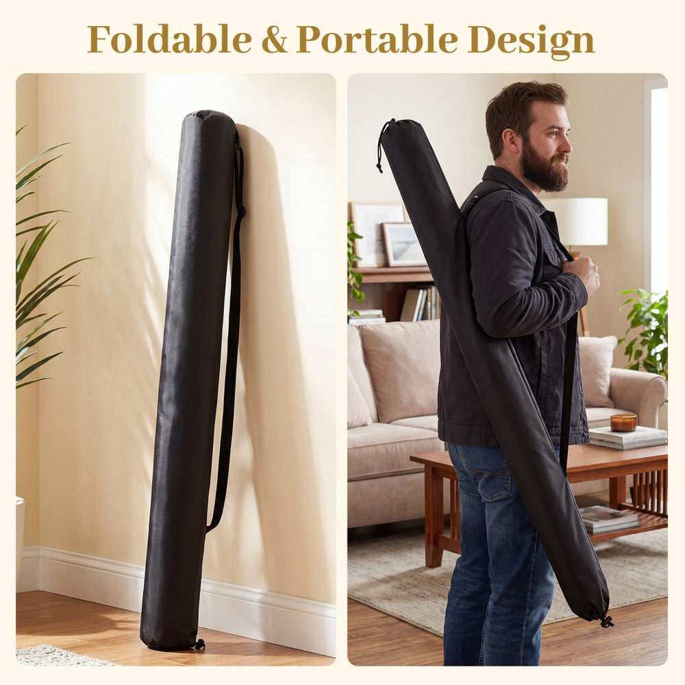 Portable round poker mat with a foldable design, featuring an anti-slip rubber base for secure gameplay.