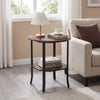 Round Side Table Small End Table with Storage Shelf 2-Tier Nightstand for Small Space-Rustic Brown - Gallery View 1 of 10