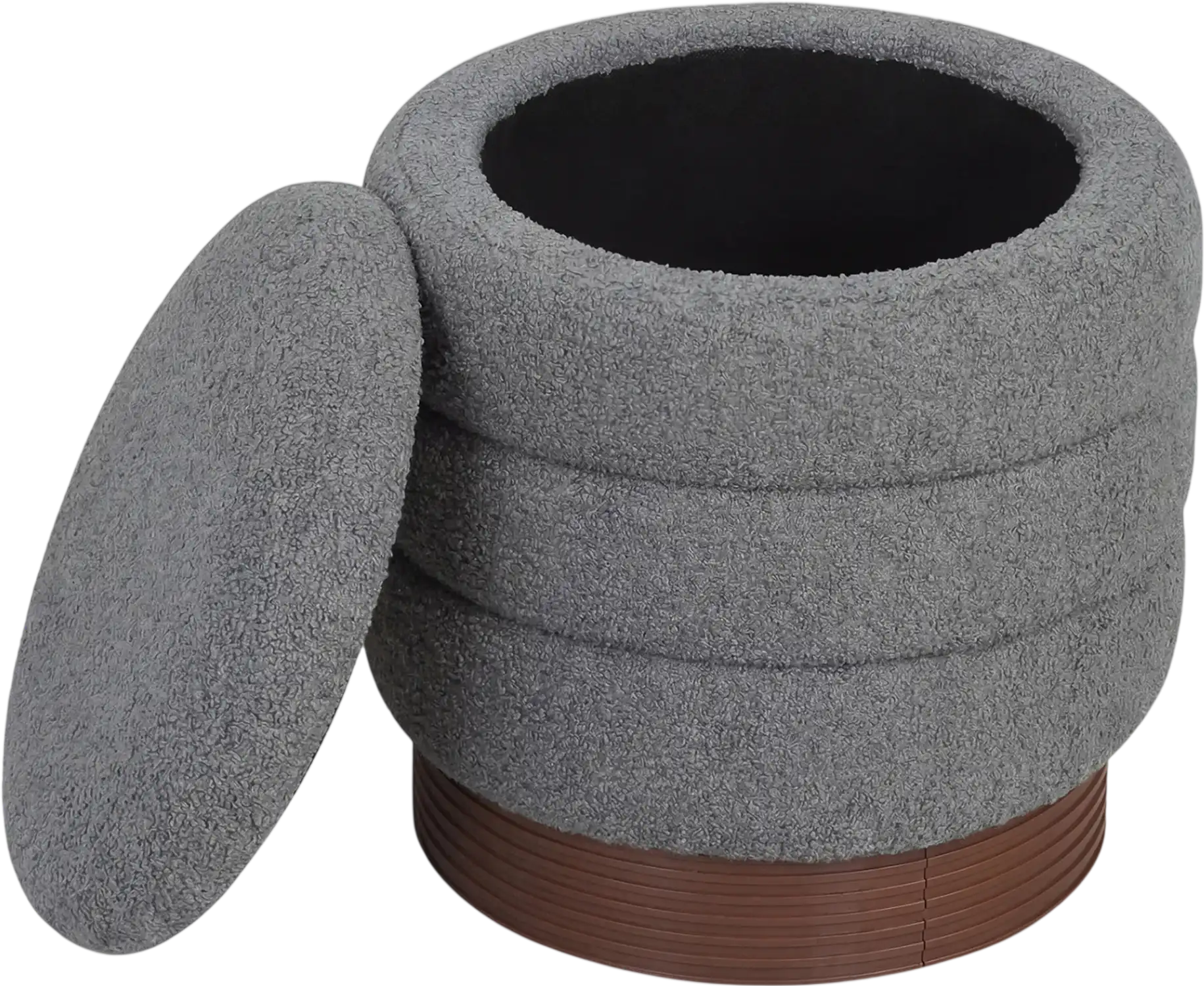 Costway Round Storage Ottoman Acacia Wood Frame Living Room 81226552 New