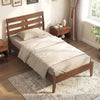 Twin Size Wood Platform Bed Frame with Slat Headboard - Gallery View 1 of 9
