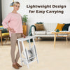 3-tier folding ladder bench in white with convenient handle, made of premium rubber wood for versatile home use.