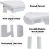 Close-up of the 3 Tier Step Stool's round corner and non-slip surface, made of premium rubber wood for safety and.