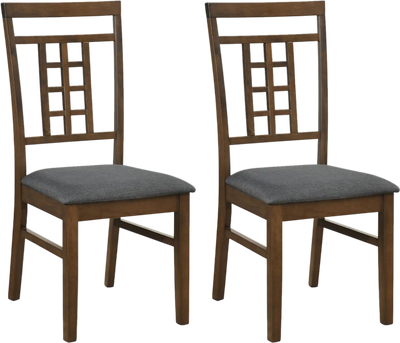 Costway Set of 2 Rubber Wood Dining Chairs with Lattice Back 83213749 New